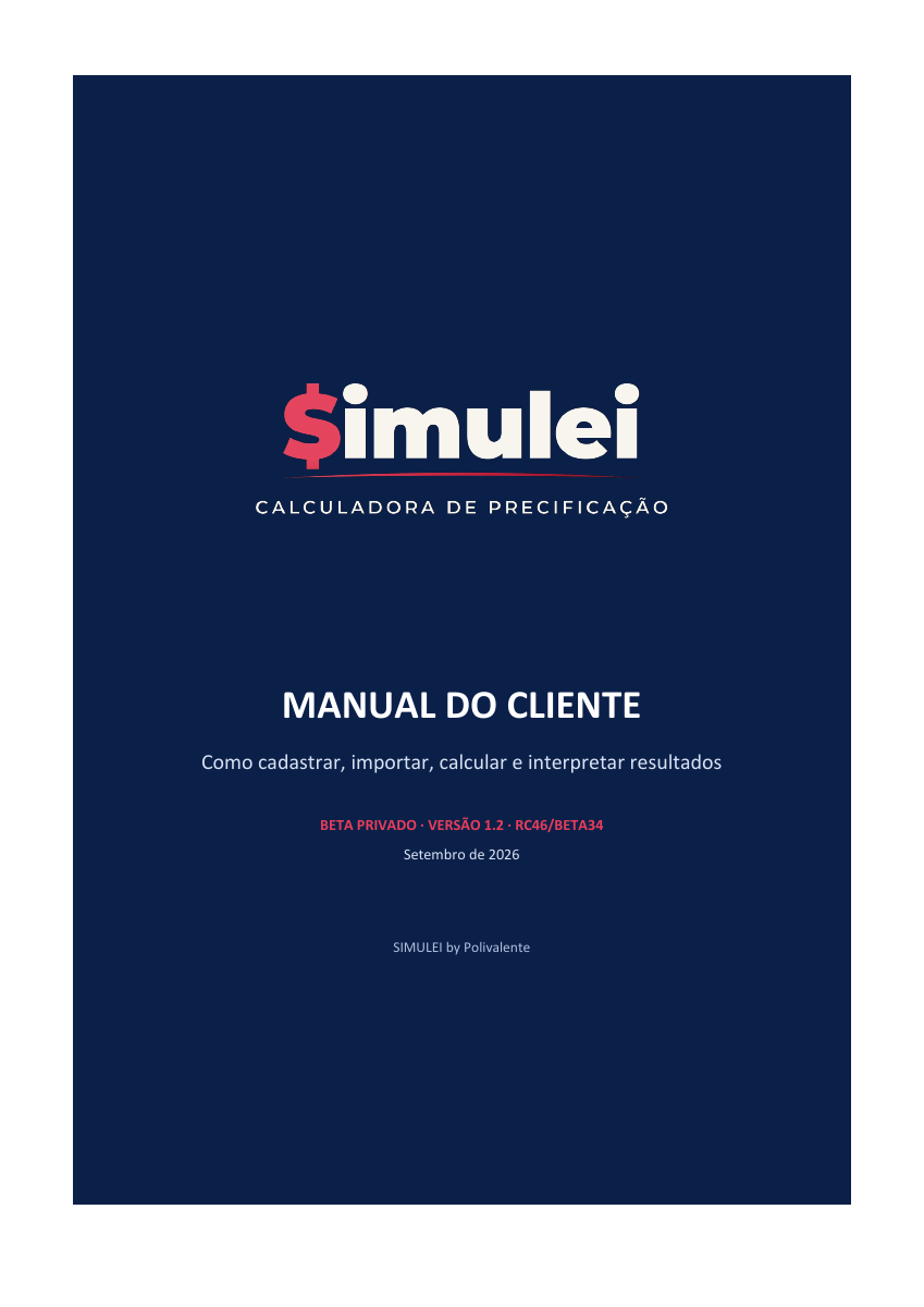 Capa do manual de utilização do SIMULEI